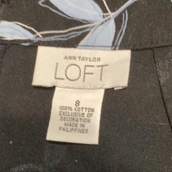 Ann Taylor Skirt 8  100% cotton Blue Floral Print - Picture 6 of 7